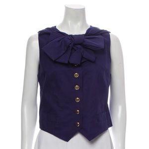 Marc by Marc Jacobs silk bow button front vest top